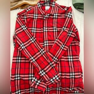 Burberry Red and Black Plaid Shirt